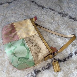 Coach small pastel embroidered purse